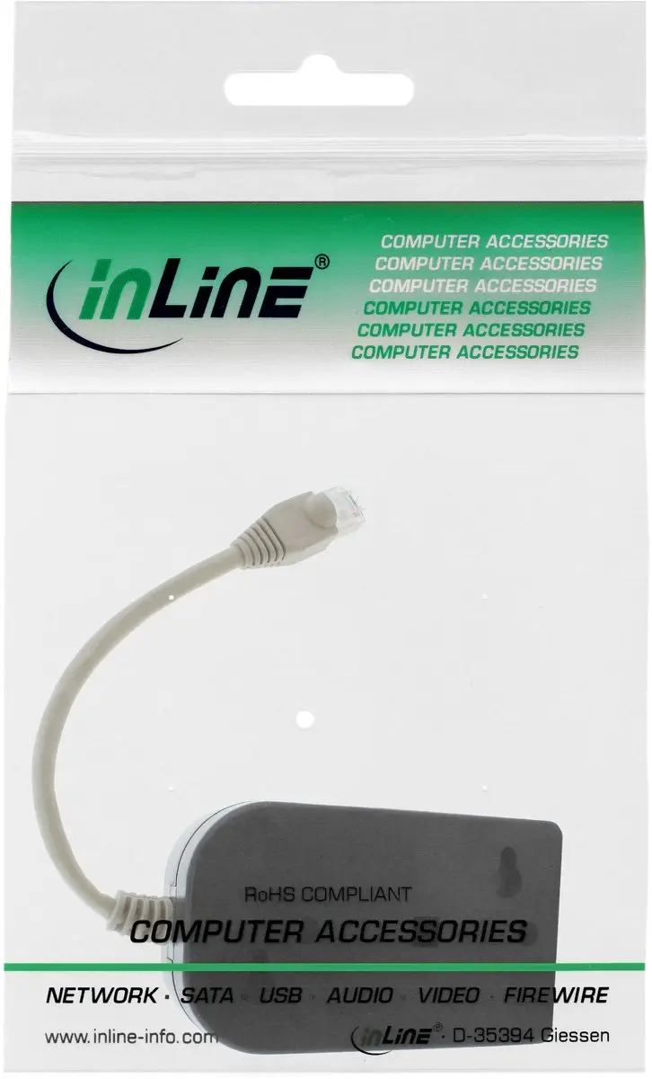 InLine ISDN Verdeler 8x RJ45 - 15cm - Zwart