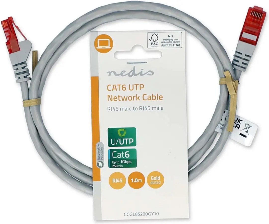 Nedis CAT6 Netwerkkabel RJ45 1m - Grijs