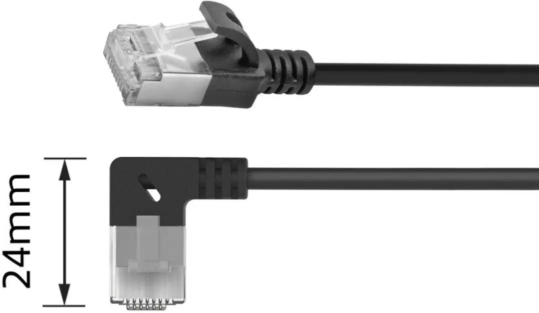 ACT DA2951 Patchkabel CAT6A U/FTP 1.5m - 90° RJ45 Zwart