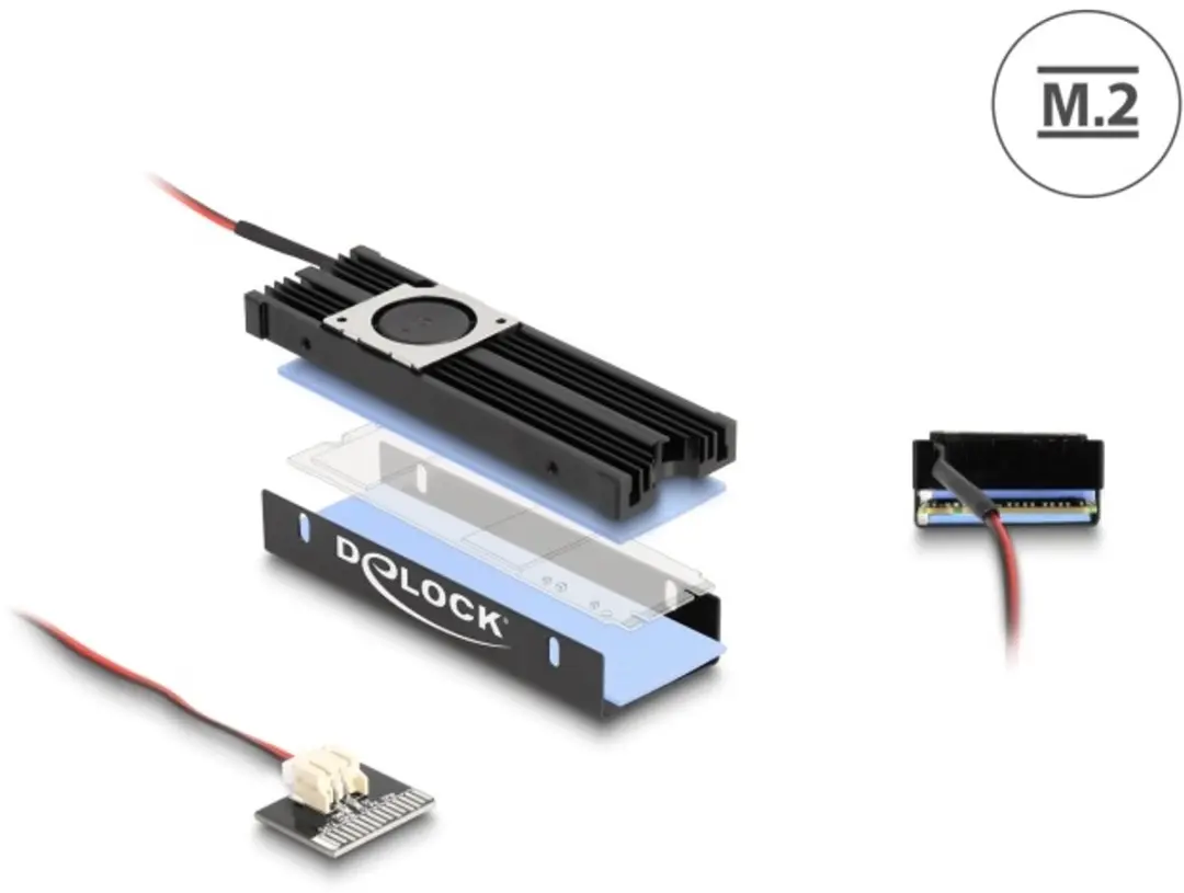 Delock Heat sink met ventilator M.2 SSD 2280