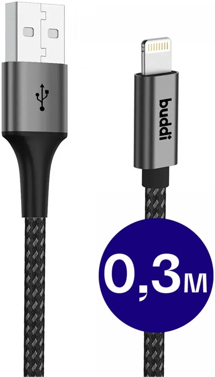 Buddi Flex USB-A naar Lightning Kabel 12W