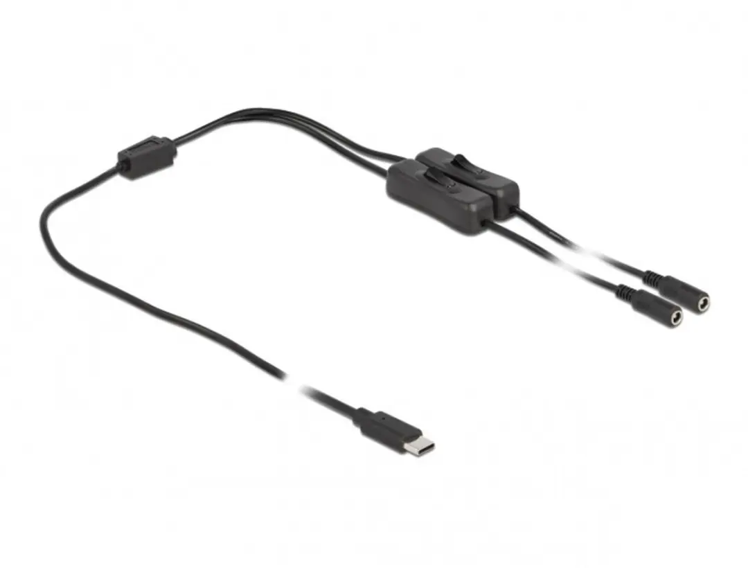 Delock USB-C DC Splitter 2x 5,5x2,1mm 15W
