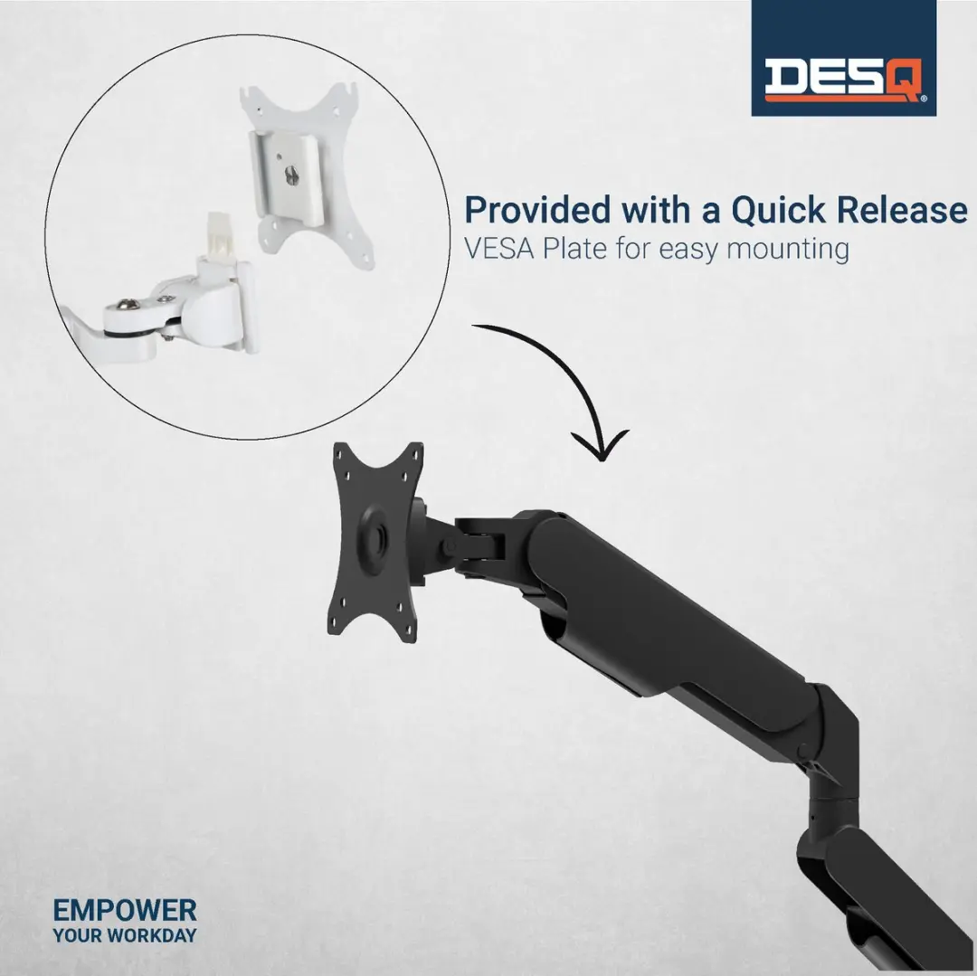 Desq Monitor Arm 1719.09 - 17-32" - Gasveer - VESA 75/100 - Zwart