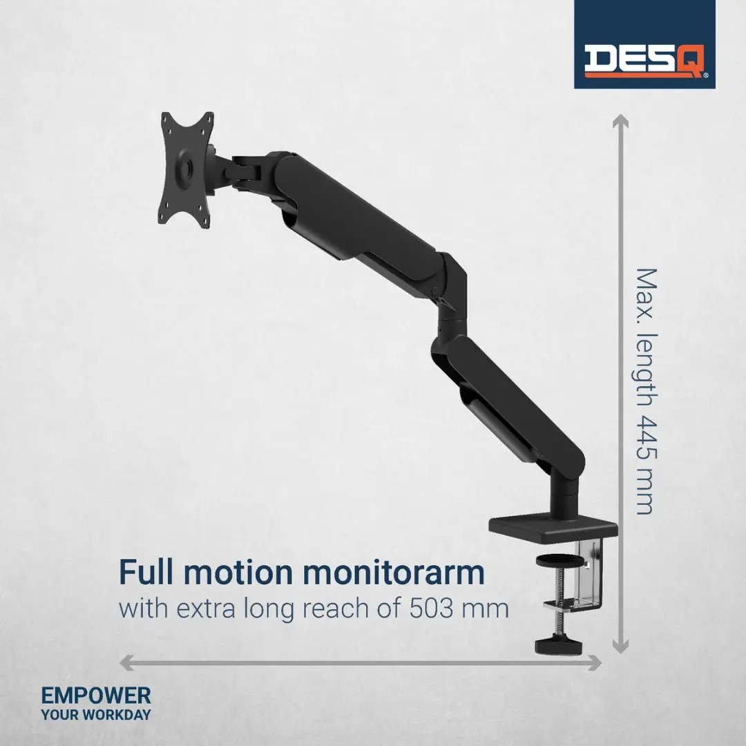 Desq Monitor Arm 1719.09 - 17-32" - Gasveer - VESA 75/100 - Zwart