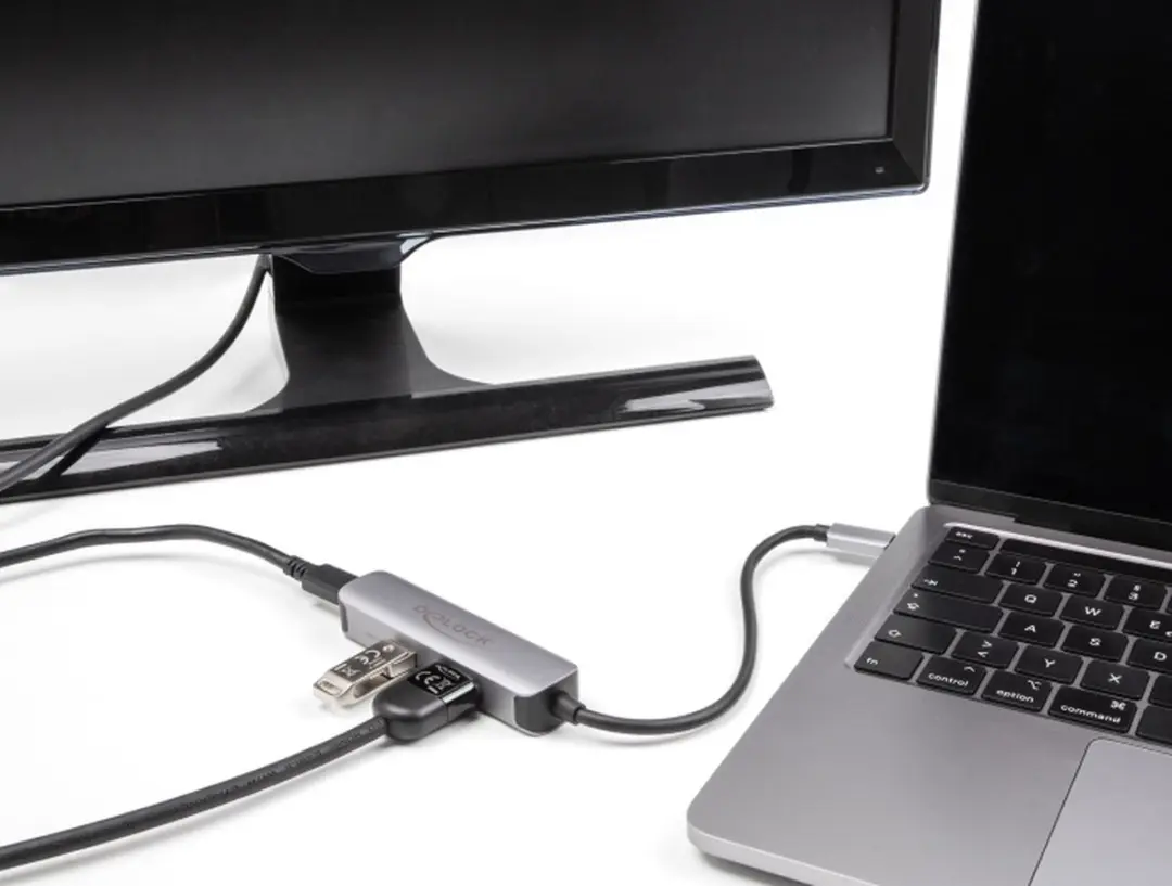 Delock USB-C naar HDMI 4K 60Hz Adapter - 92W PD - Grijs
