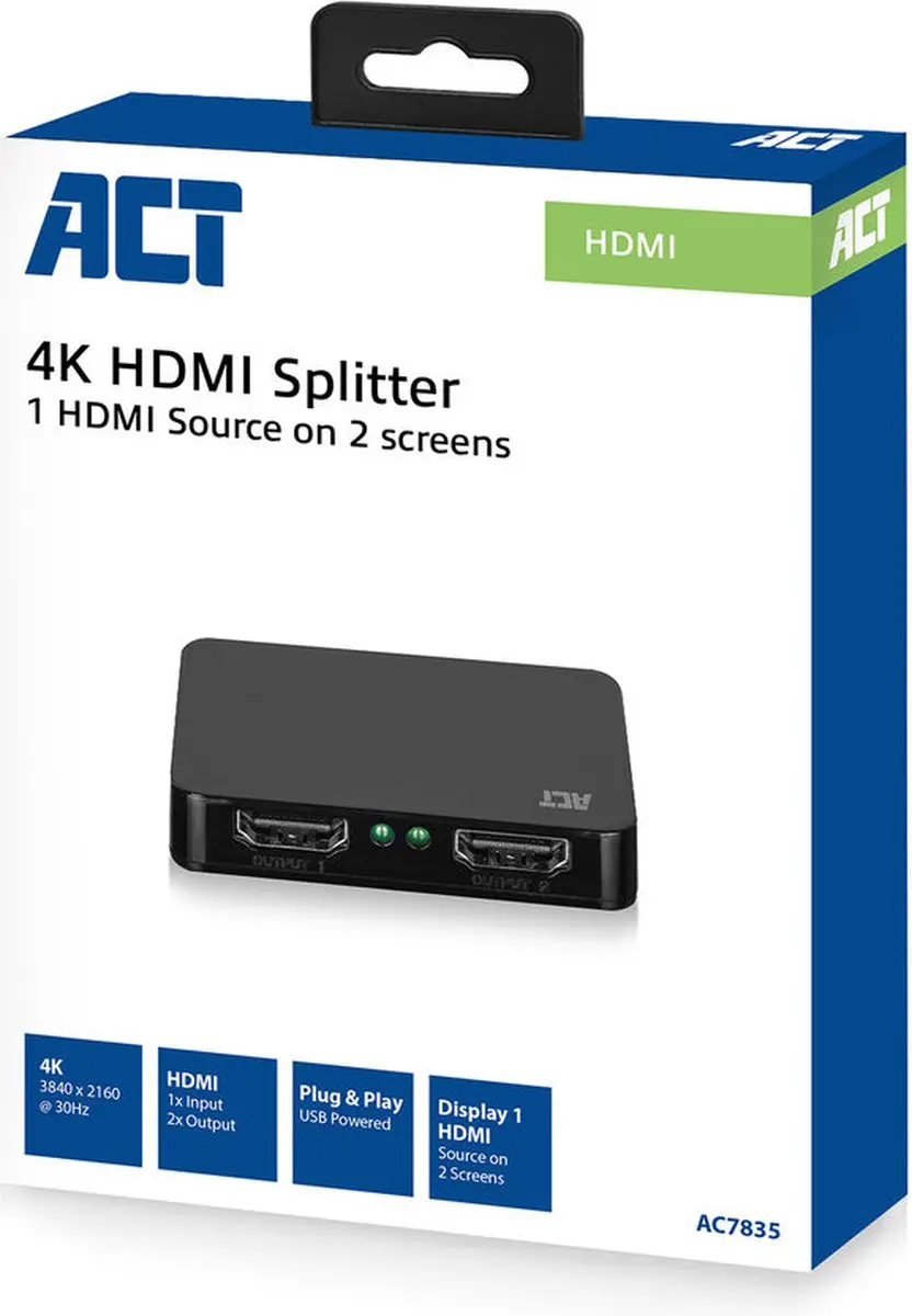 ACT 4K HDMI 1.4 Splitter AC7835 - 3 Poorten - afbeelding 6 van 6