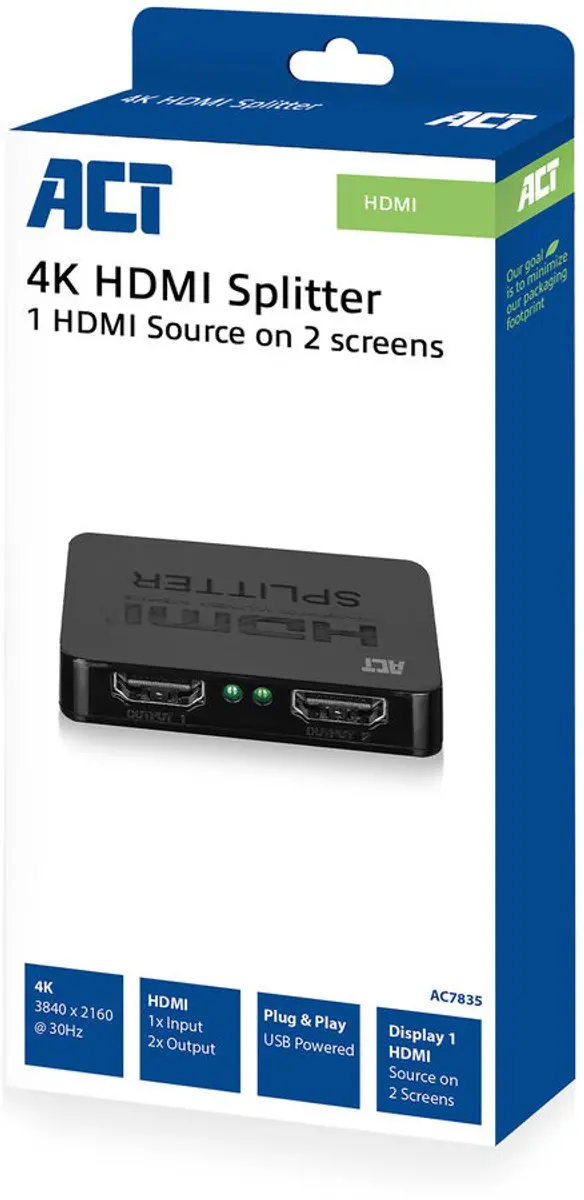 ACT 4K HDMI 1.4 splitter 3 poorts AC7835