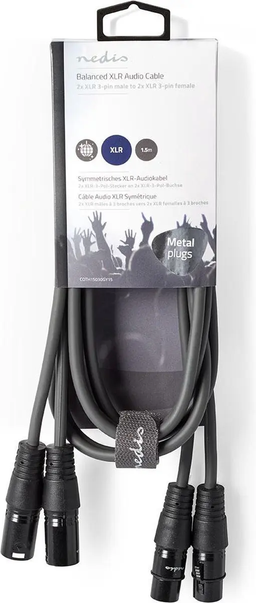 Nedis Gebalanceerde Audiokabel XLR 1.5m - Donkergrijs