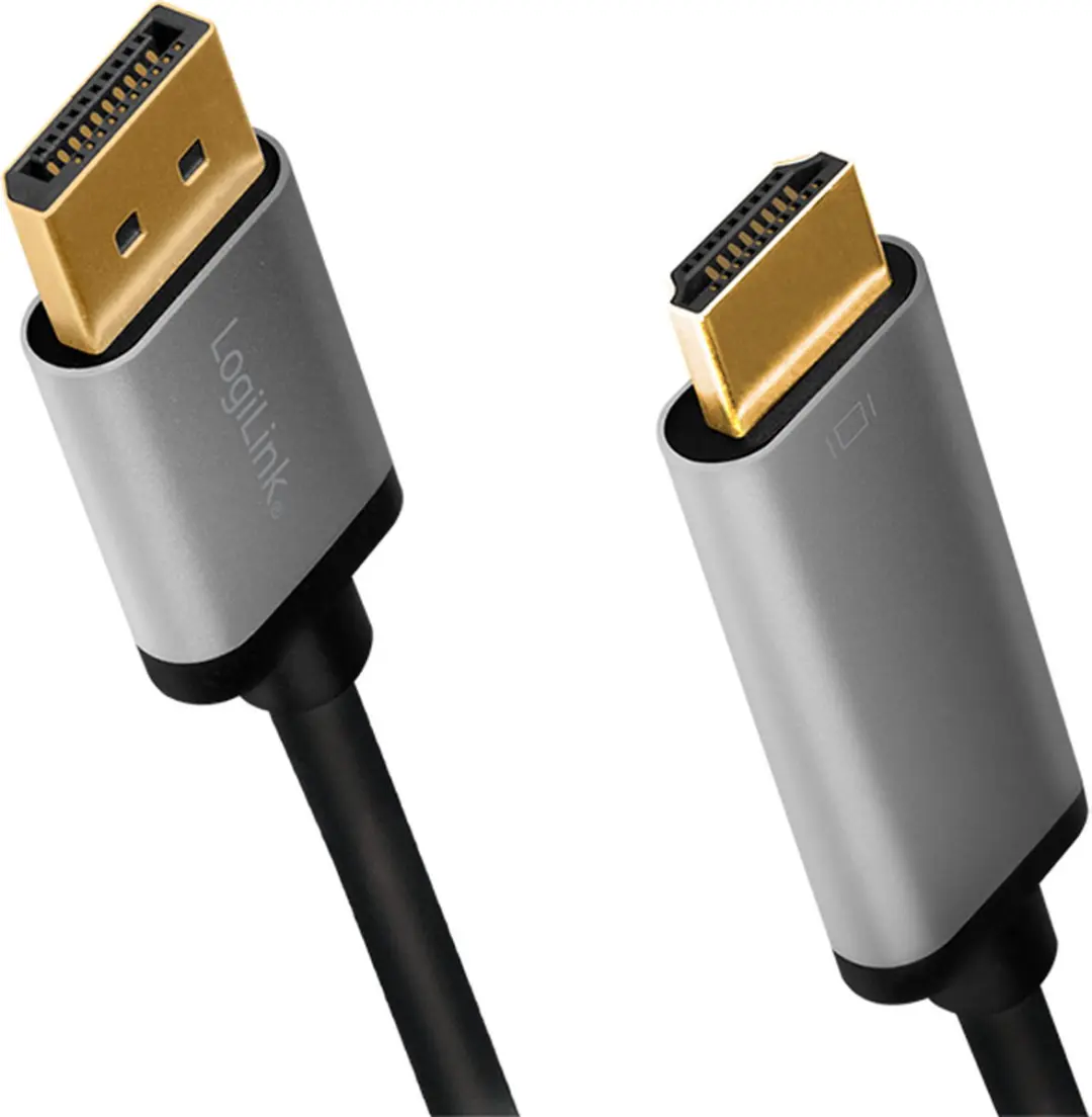 Logilink CDA0107 DisplayPort naar HDMI Kabel - 2m - Zwart/Grijs