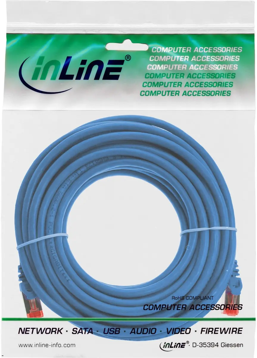 InLine Patchkabel S/FTP Cat.6 10m - Blauw