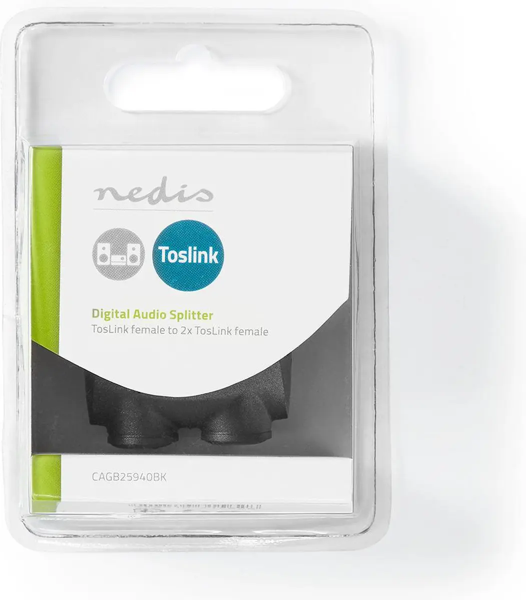 Nedis TosLink Splitter CAGB25940BK - 2x TosLink Vrouwelijk - Zwart - afbeelding 6 van 6