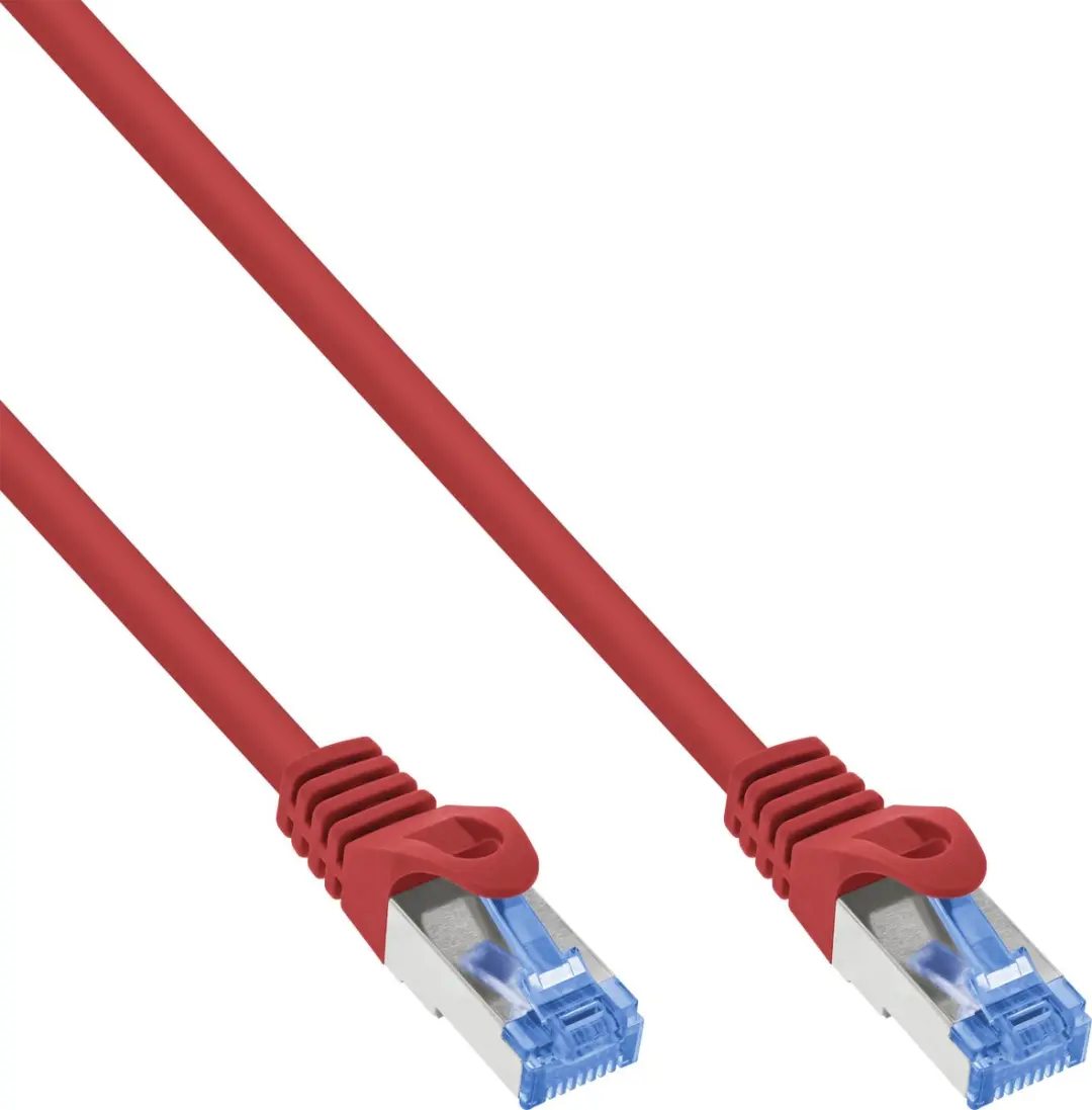 InLine Patchkabel Cat.6A S/FTP TPE LSZH CCA Rood 10m