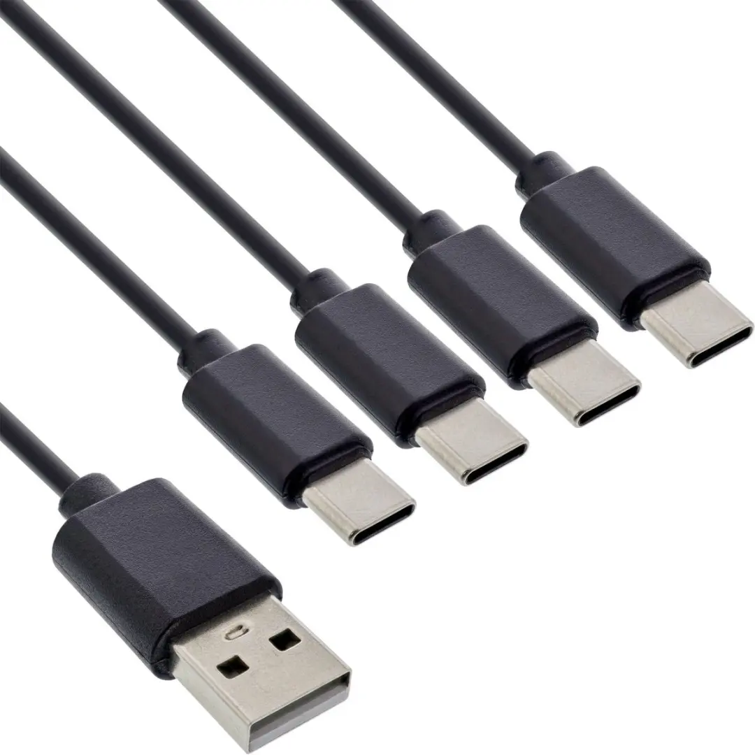 InLine USB-A naar 4x USB-C Oplaadkabel 25W - 2m
