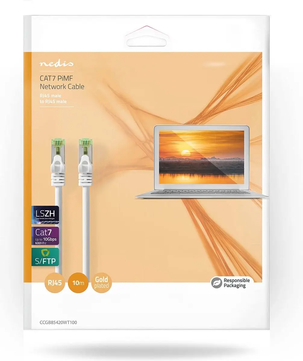 Nedis CAT7 Netwerkkabel CCGB85420WT100 - 10m - Wit