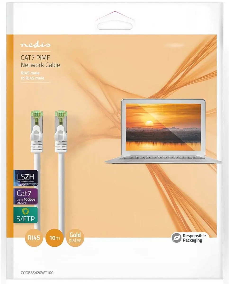 Nedis CAT7 Netwerkkabel CCGB85420WT100 - 10m - Wit