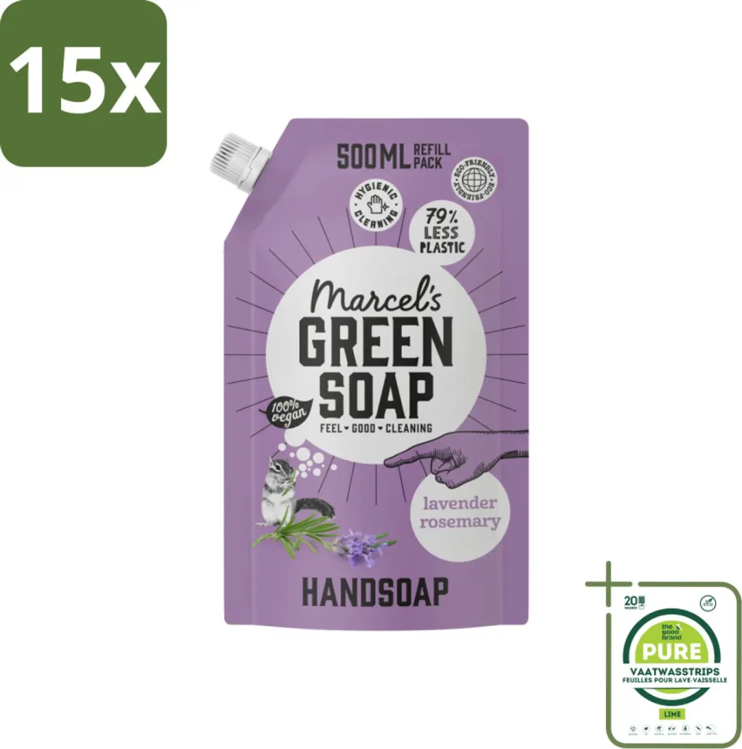 Marcel's Green Soap Handzeep Navulling Lavendel & Rozemarijn 500ml