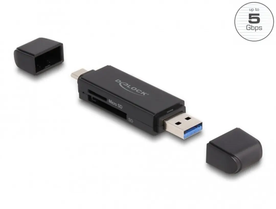 Delock Cardreader USB-C/USB-A 5Gbps