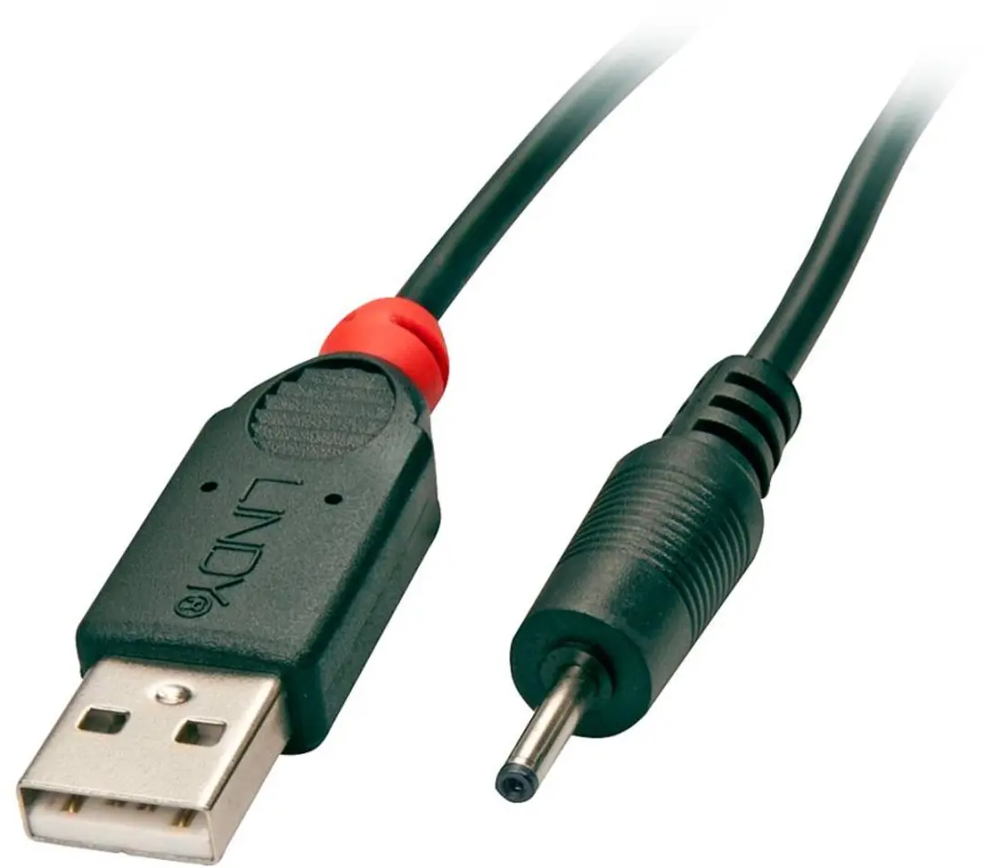Lindy USB A naar DC-Hohlstecker Adapterkabel 2,35/0,7mm - Zwart