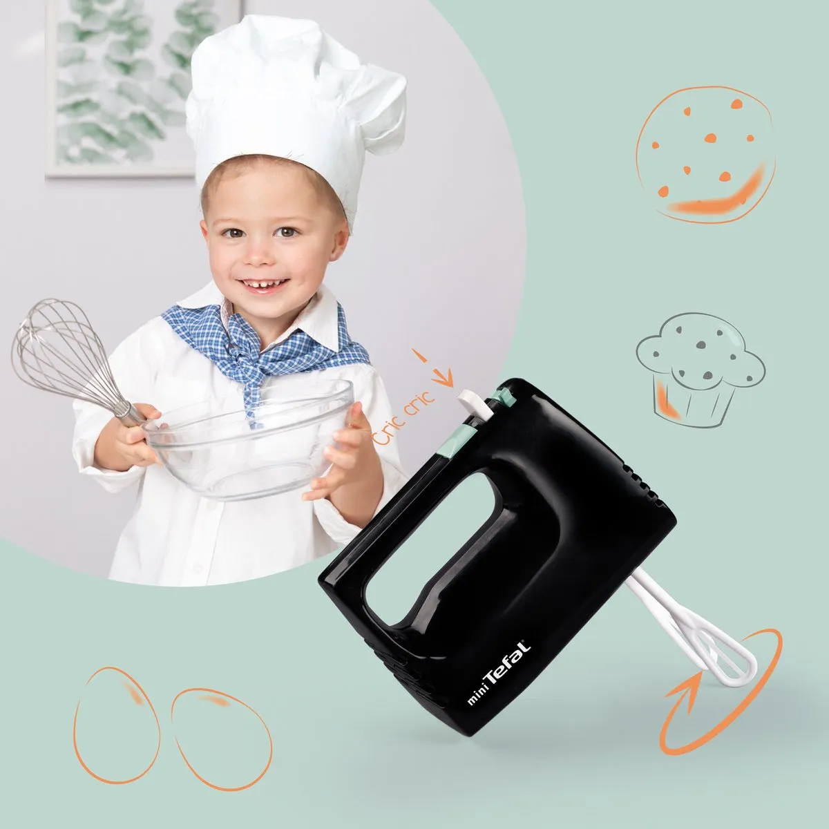 Smoby Tefal Express Klopper Speelgoedkeuken Accessoireset Mixer - Zwart