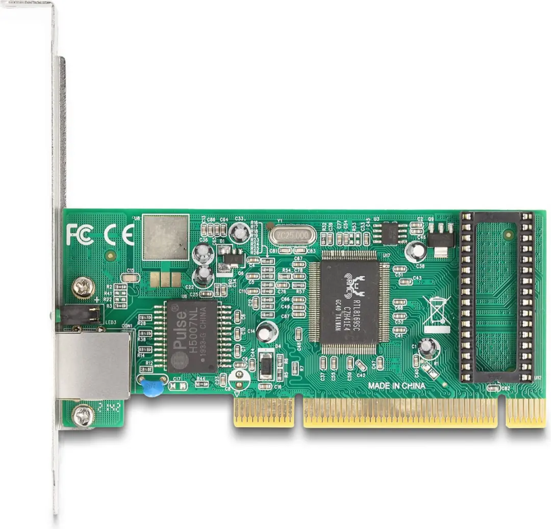 Delock PCI Kaart 1x RJ45 Gigabit LAN - Groen/Grijs