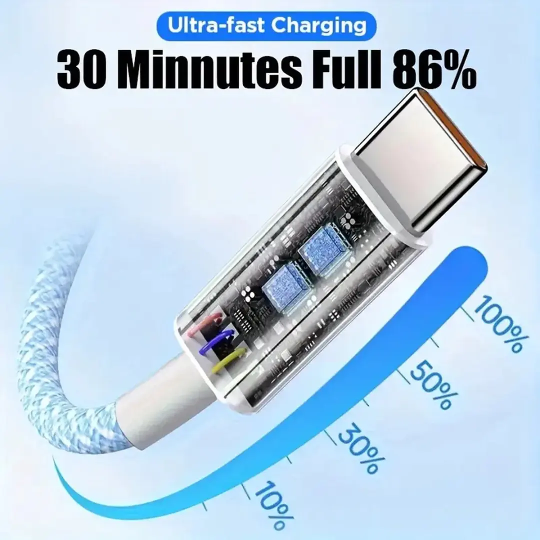 NÖRDIC USBC-505 USB-C Kabel 50cm - 60W Wit