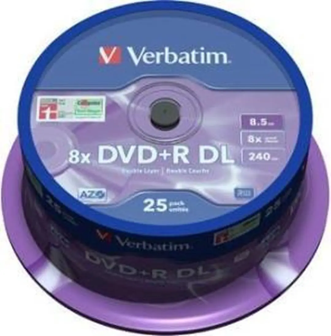 Verbatim DVD+R DL 8,5GB 8x SP MATT SILVER SURFACE - Rohling