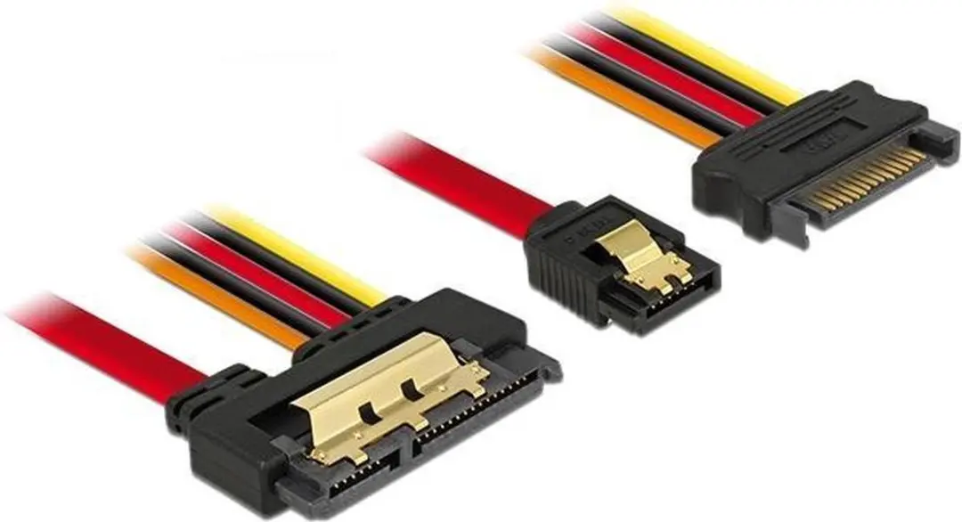 Delock SATA Data- en Voedingskabel 6 Gbit/s 0,30m