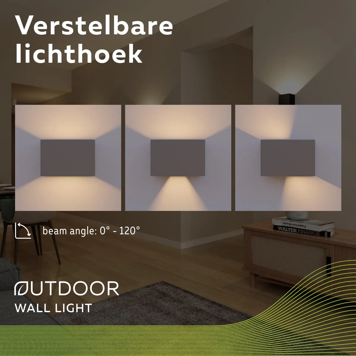 Calex LED Wandlamp Venice 7W Warm Wit - Antraciet - afbeelding 6 van 6