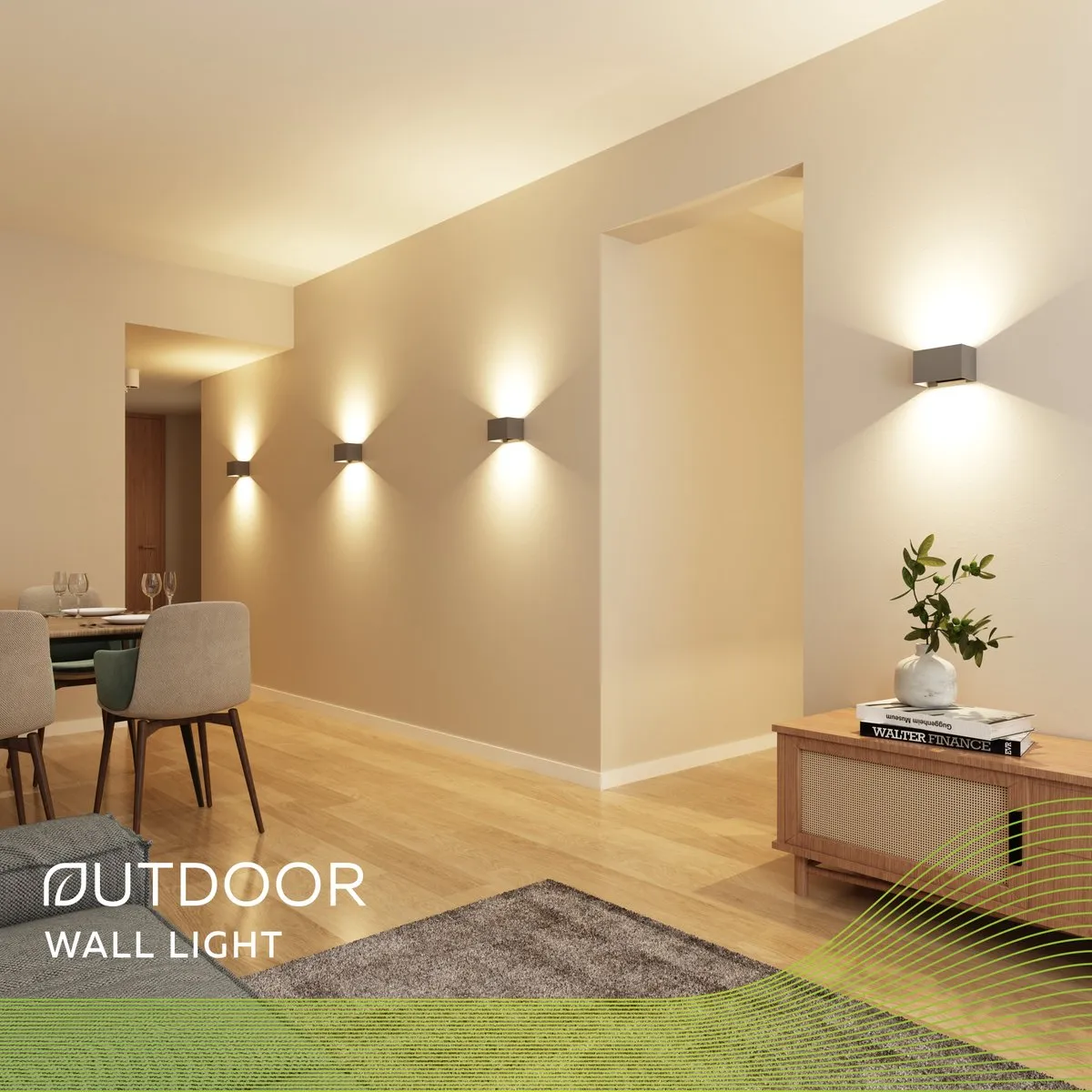 Calex LED Wandlamp Venice 7W Warm Wit - Antraciet