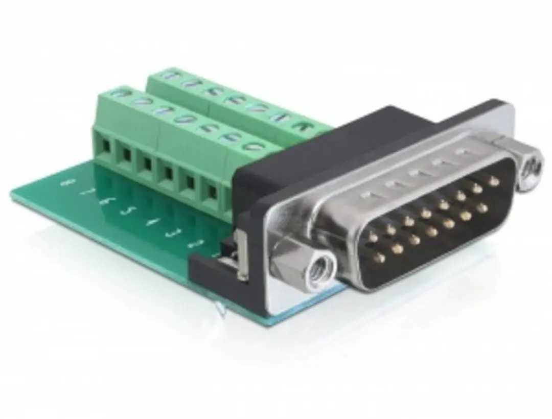 Delock Gameport Adapter Sub-D 15 Pin - Terminalblok - Kleurloos
