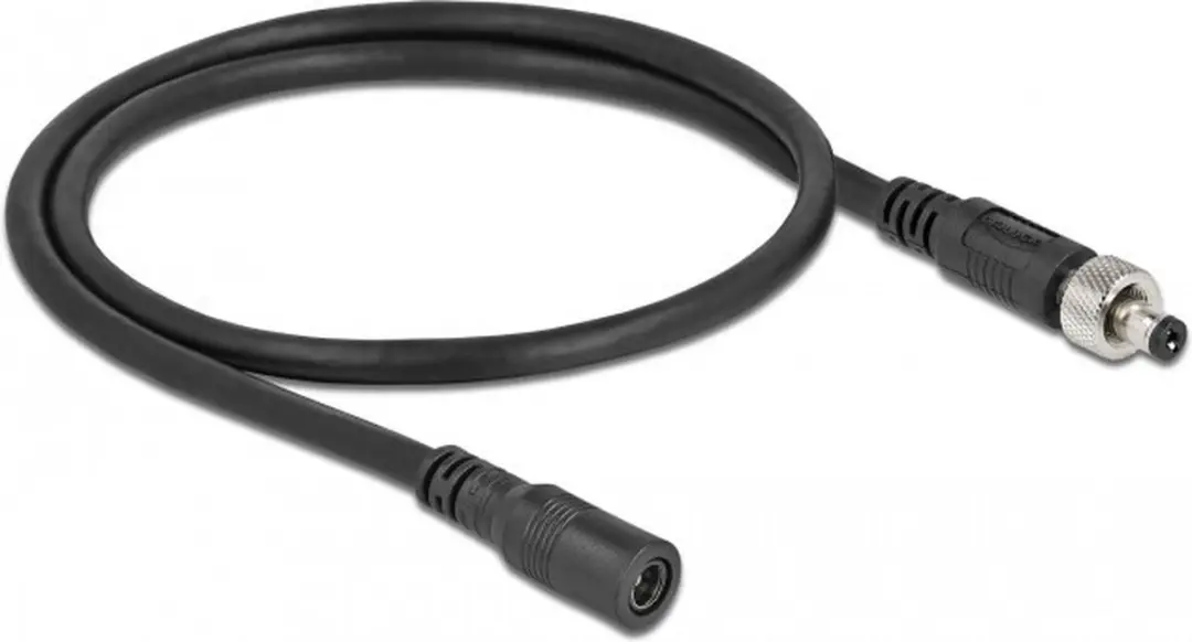 Delock DC Extensiekabel 5.5x2.1mm M-F - Zwart