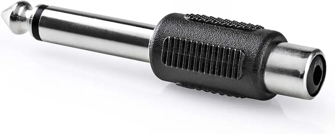 Nedis Mono-Audioadapter 6,35mm Male naar RCA Female - Zwart