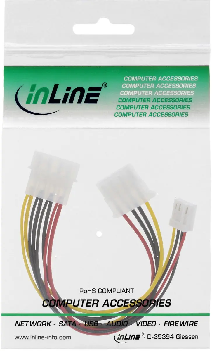 InLine Power Y-kabel 5,25/3,5mm - 0,20m - Meerkleurig