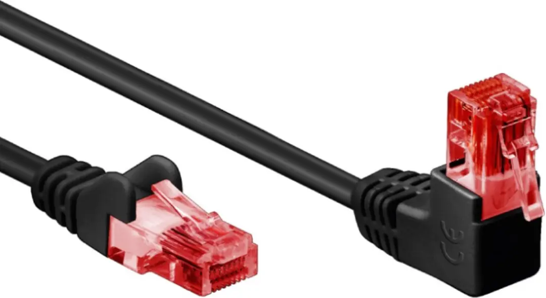 Goobay CAT 6 Patchkabel 90° - 5m - Zwart