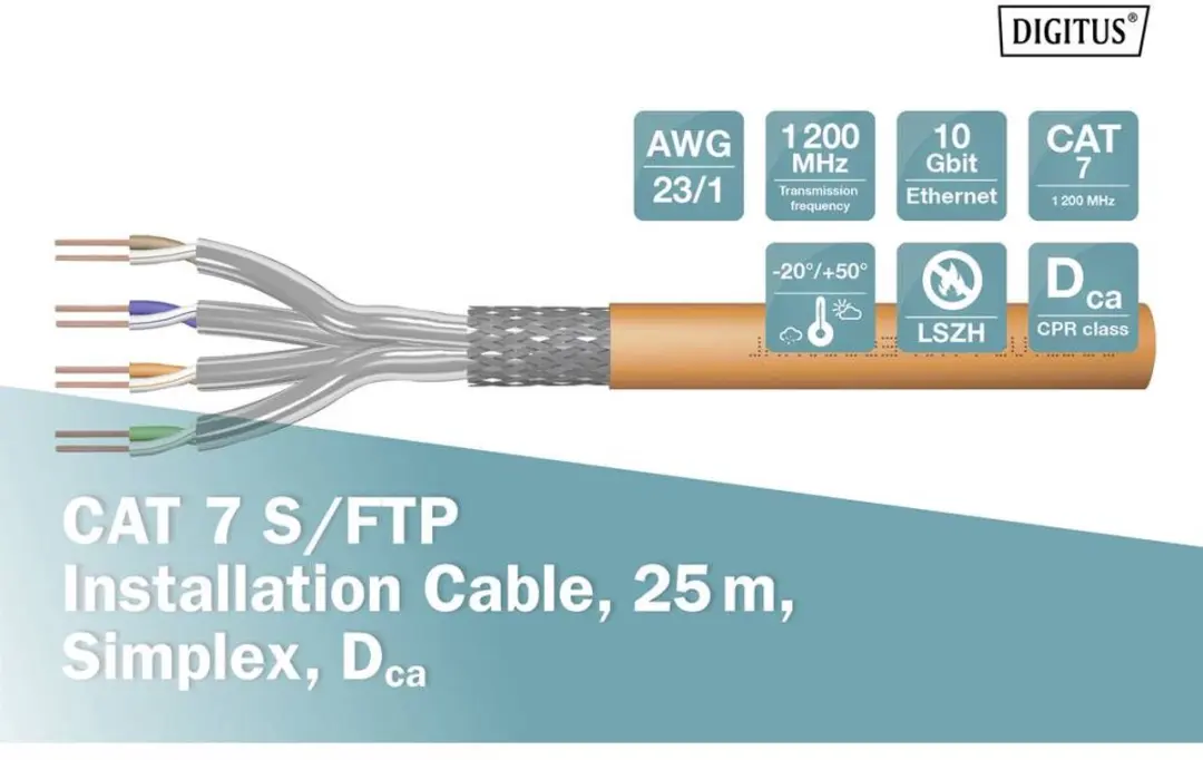 Digitus DK-1743-VH-025 Installatiekabel CAT 7 S/FTP - 25m - Oranje