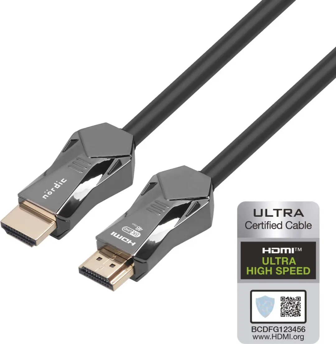 NÖRDIC HDMI-N1053B HDMI 2.1 Kabel 8K 60Hz - 5m - Zilver