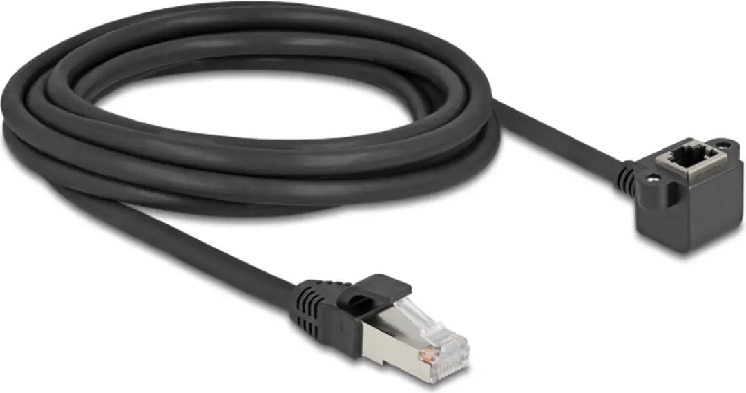 Delock FTP CAT6 Netwerk Verlengkabel 3m - Haakse Inbouwconnector