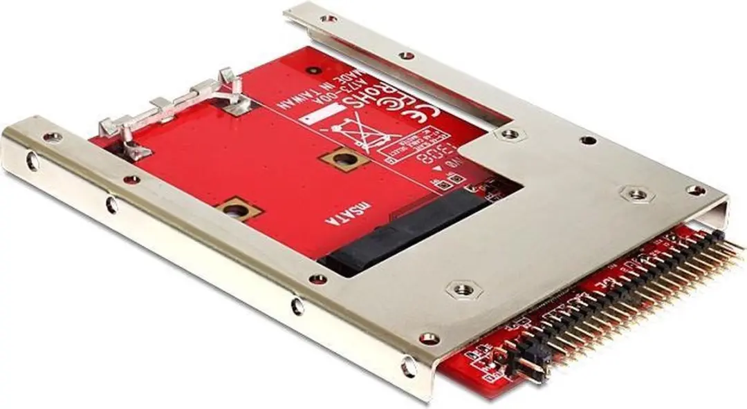 Delock IDE 44-pins naar mSATA Converter - Rood/Grijs