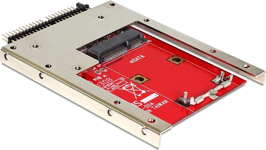 Delock IDE 44-pins naar mSATA Converter - Rood/Grijs