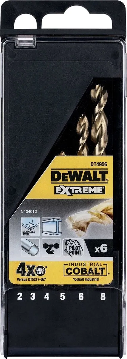 DeWalt DT4956-QZ Metaalboren - 6-delig 8mm Metaal