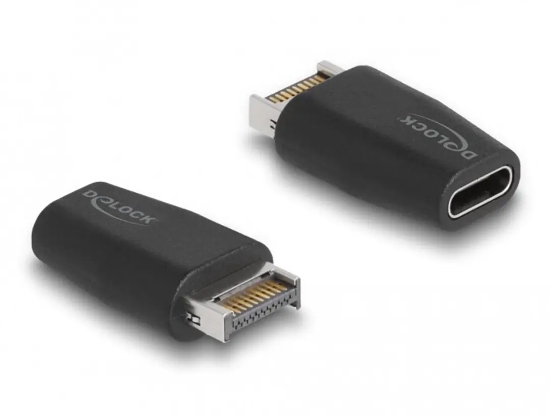 Delock USB 3.2 Key A naar USB-C Adapter - Zwart