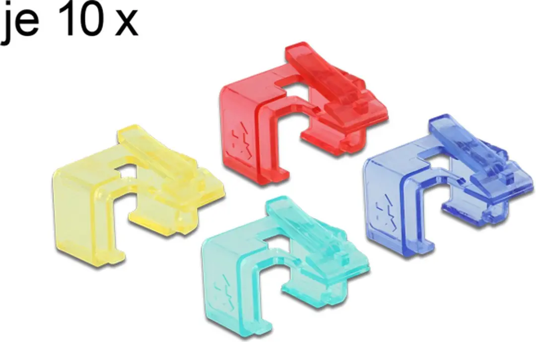 Delock RJ45 Reparatieclips - 40 Stuks - Blauw/Geel/Groen/Rood
