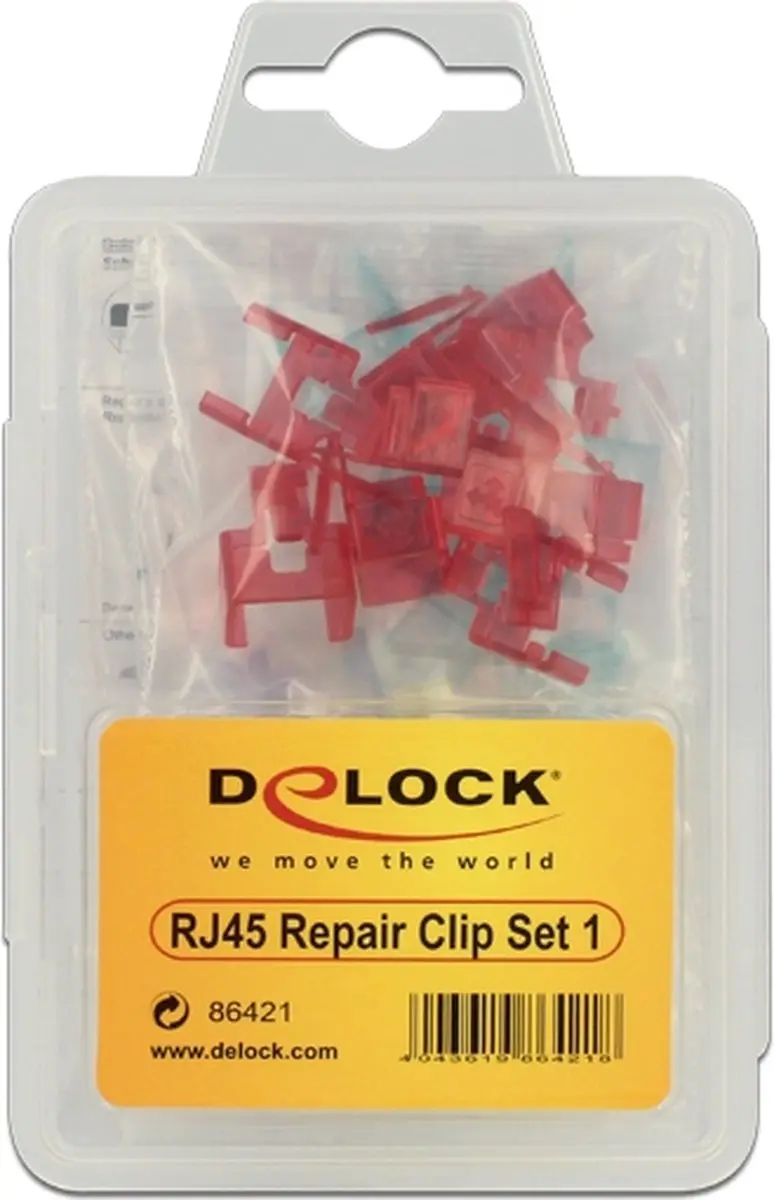Delock RJ45 Reparatieclips - 40 Stuks - Blauw/Geel/Groen/Rood