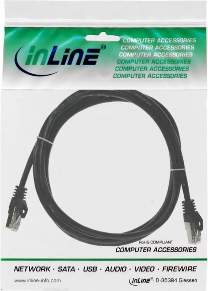 InLine Patchkabel F/UTP Cat.5e 0,5m - Zwart