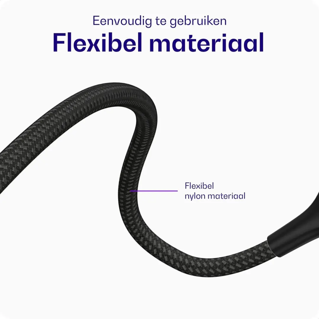 Buddi Flex USB-A naar Micro-B Kabel 12W 1m - Zwart