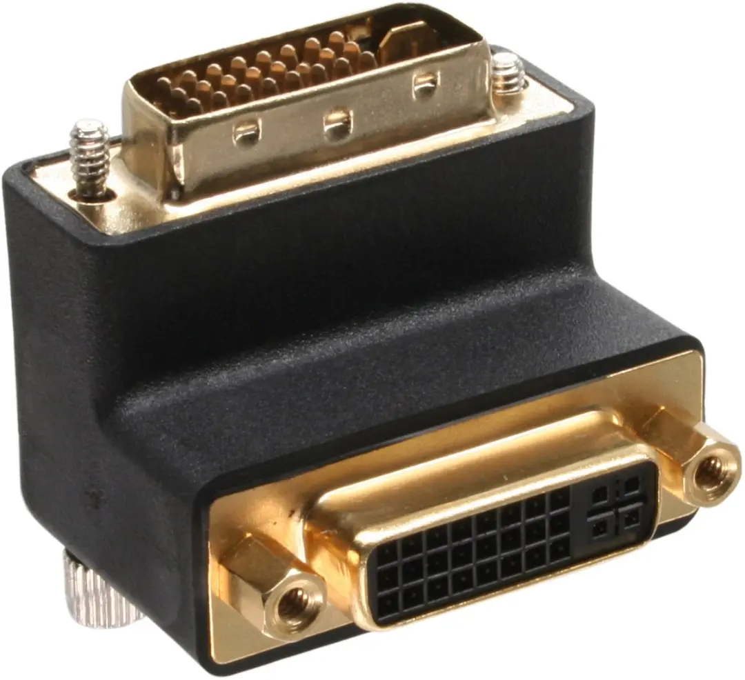 InLine DVI-I Dual Link Adapter 90° Verguld/Zwart
