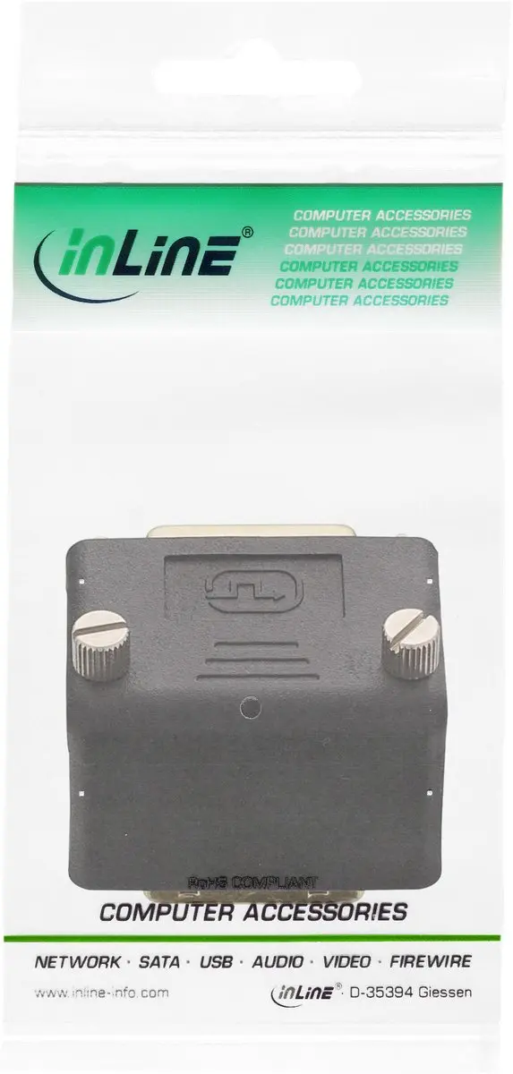 InLine DVI-I Dual Link Adapter 90° Verguld/Zwart