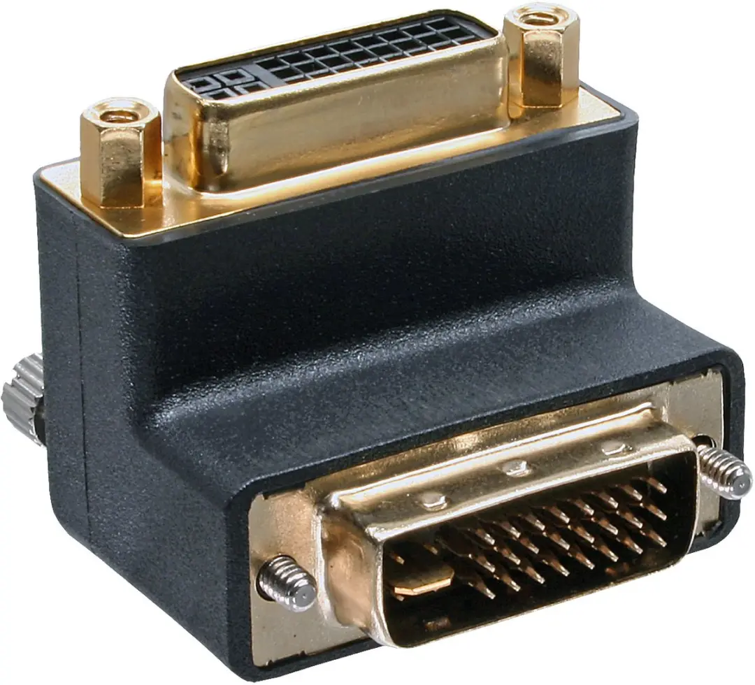 InLine DVI-I Dual Link Adapter 90° Verguld/Zwart