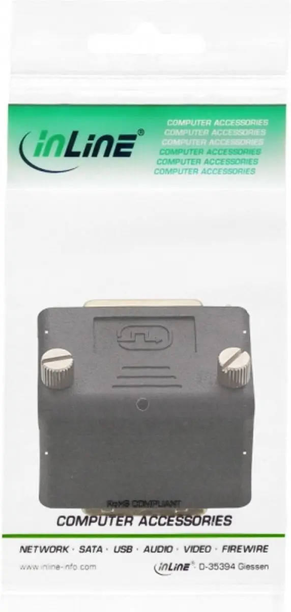 InLine DVI-I Dual Link Adapter 90° Verguld/Zwart