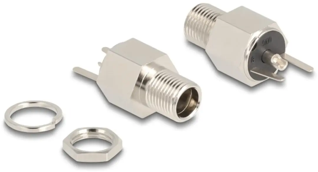Delock DC 5.5x2.5mm Vrouwelijk Soldeer Connector - 20V/9A - Zilver